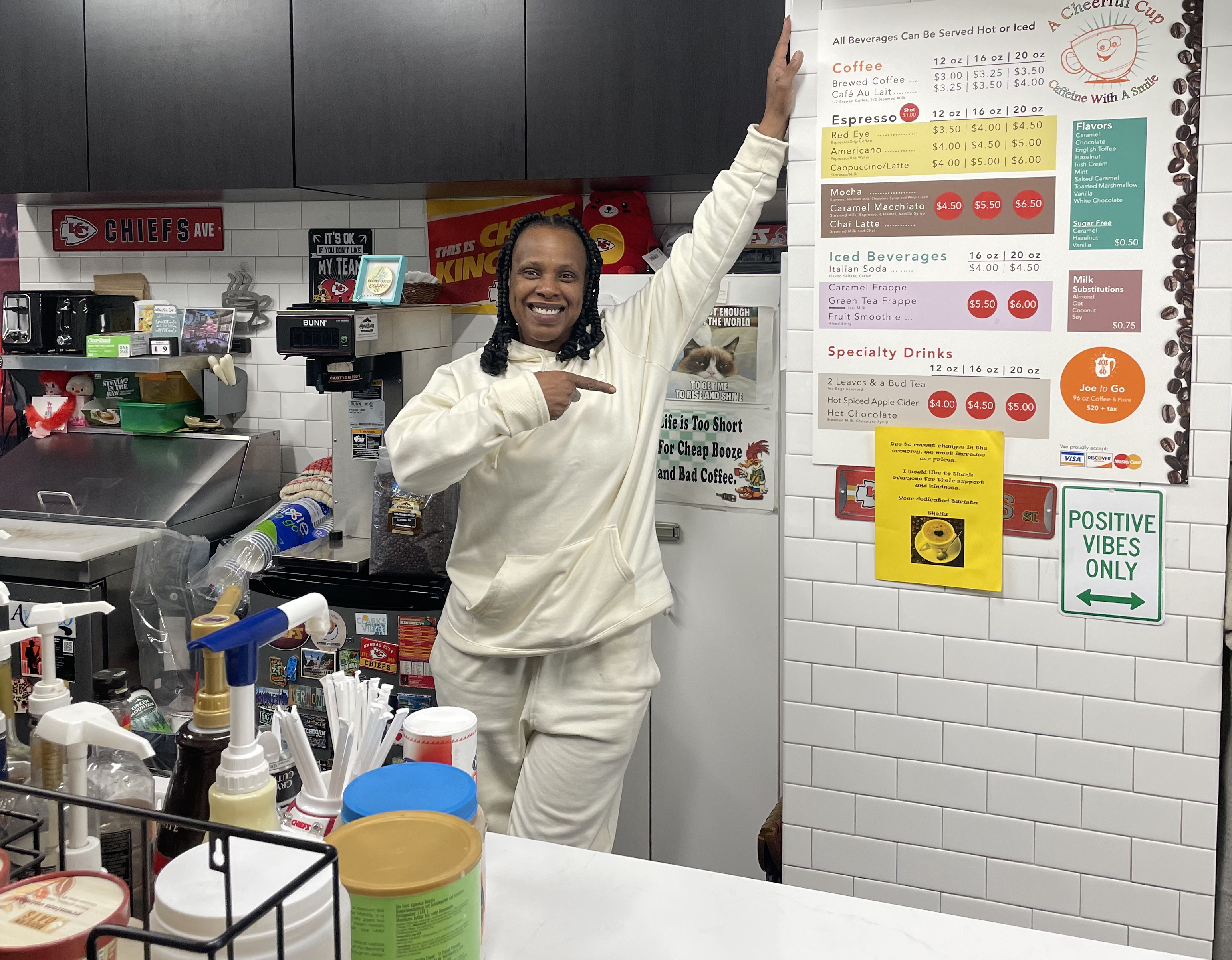 Freshly brewed coffee